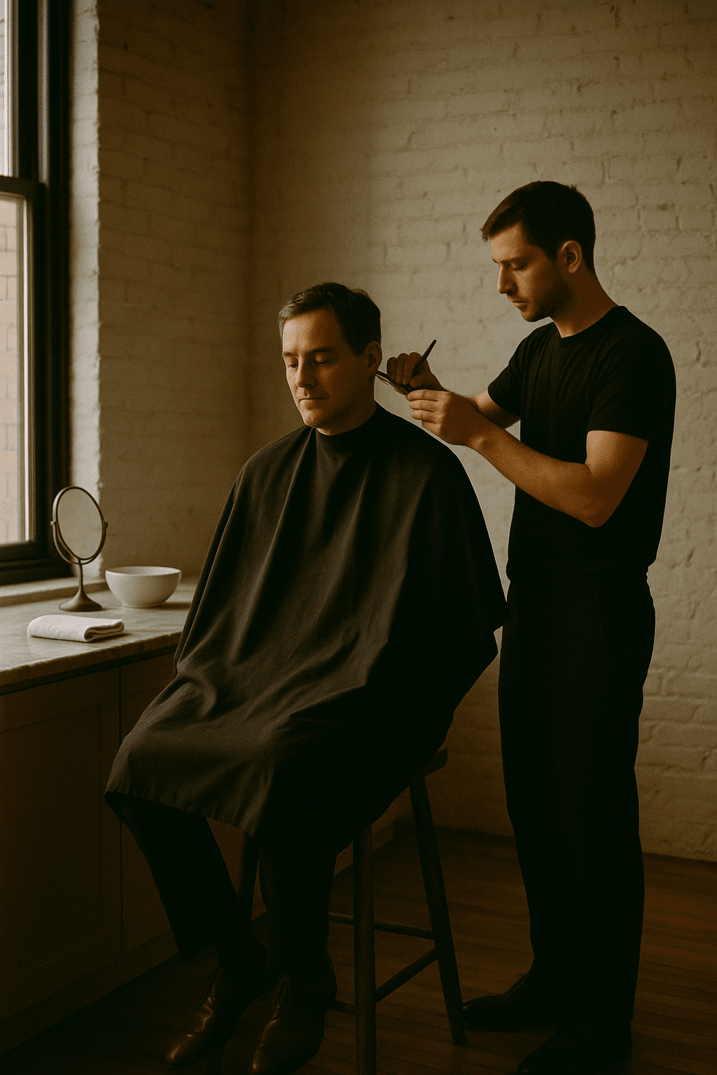 A barber's chair, placed in your kitchen